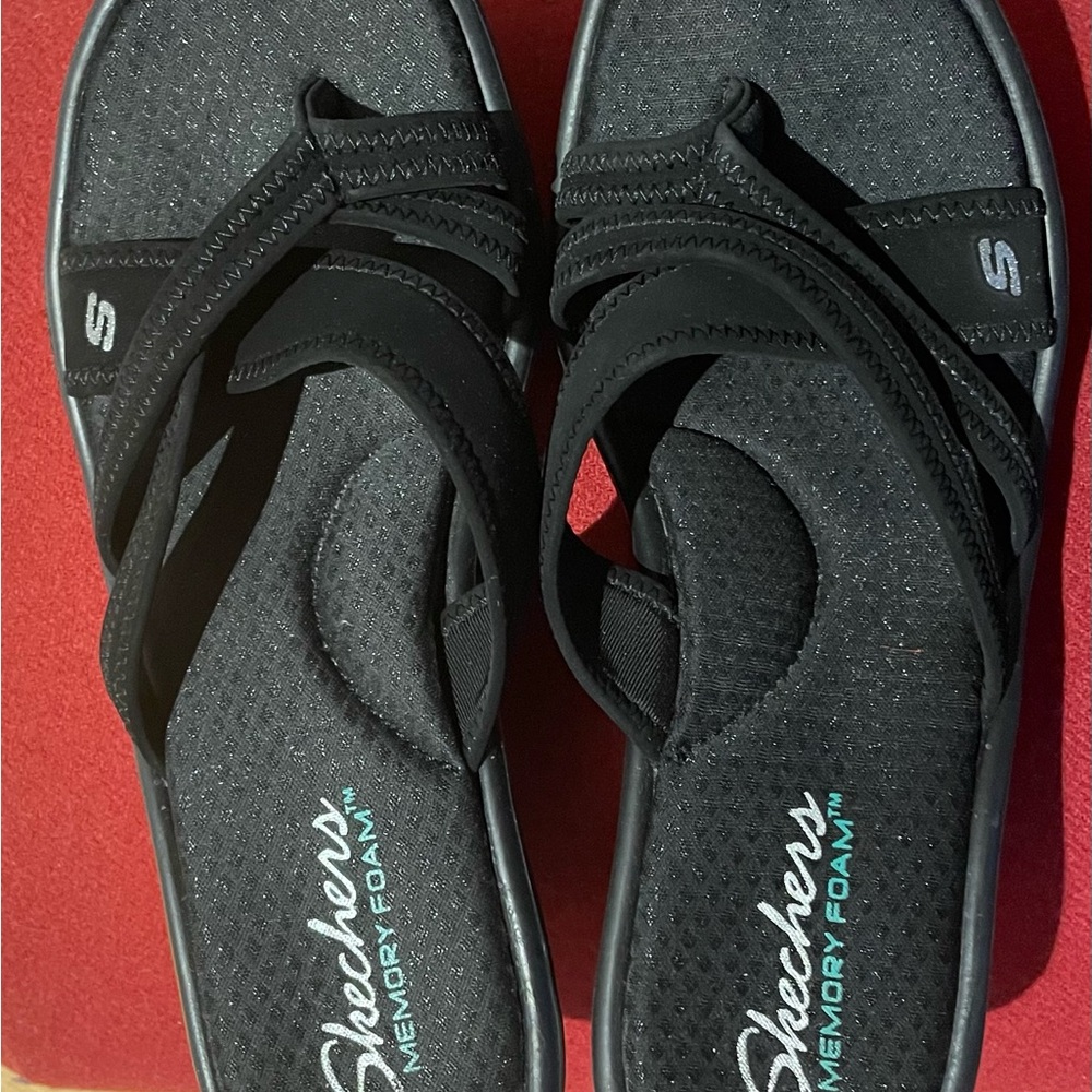 Skechers Black Memory Foam Sandals